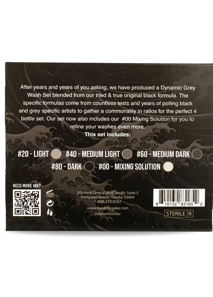 Dynamic Greywash Tattoo Ink - 4 oz. Bottle Set