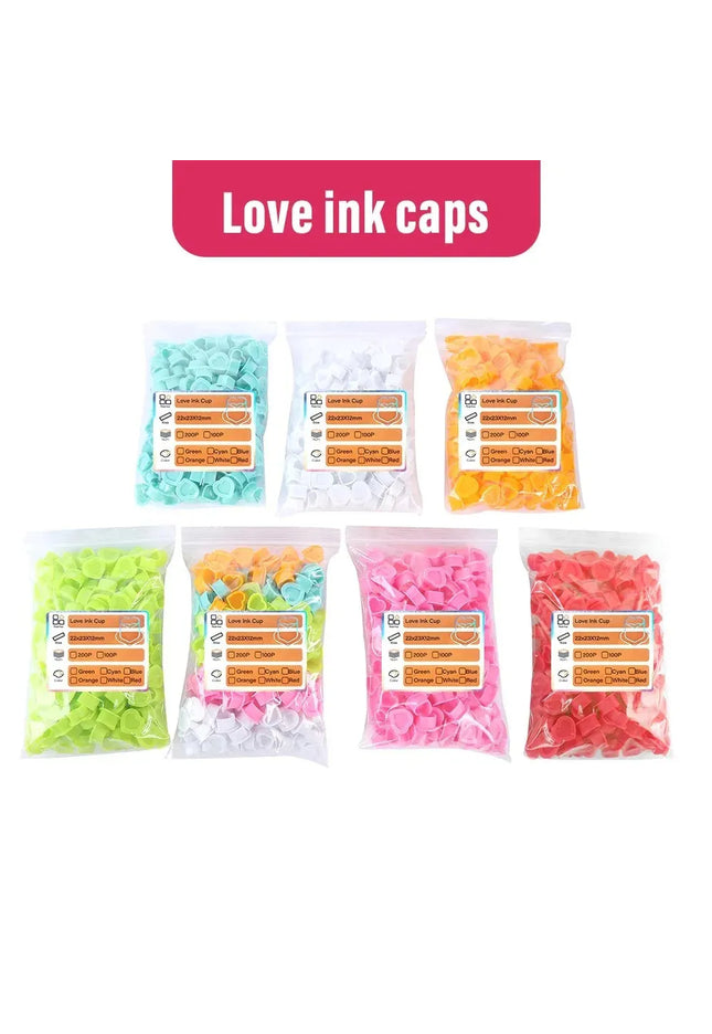 HEART SHAPED INK CUPS - 100PCS
