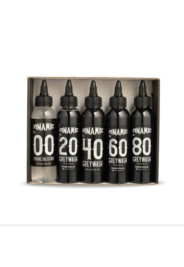 Dynamic Greywash Tattoo Ink - 4 oz. Bottle Set